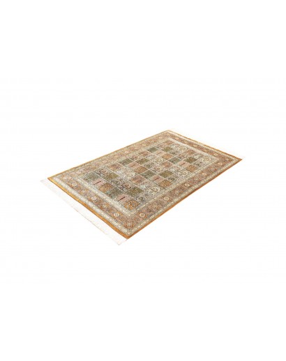 Tappeto Ghom seta Persia marrone beige 97x152