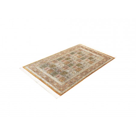 Tappeto Ghom seta Persia marrone beige 97x152