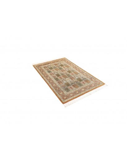 Tappeto Ghom seta Persia marrone beige 97x152