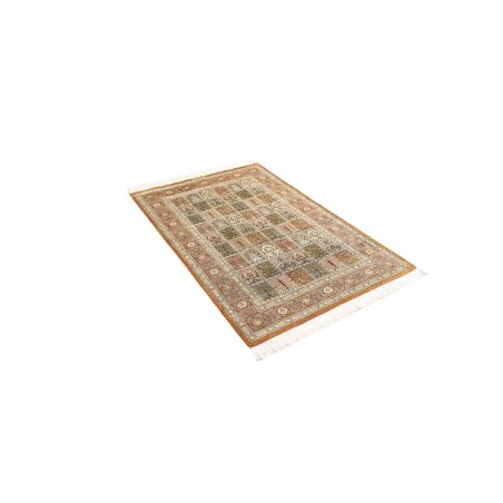 Tappeto Ghom seta Persia marrone beige 97x152