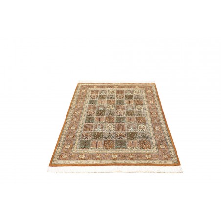 Tappeto Ghom seta Persia marrone beige 97x152