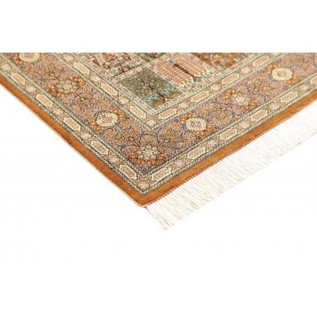 Tappeto Ghom seta Persia marrone beige 97x152
