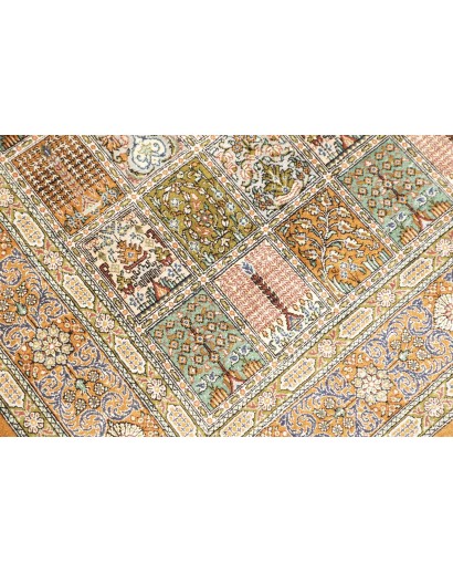 Tappeto Ghom seta Persia marrone beige 97x152