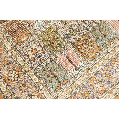 Tappeto Ghom seta Persia marrone beige 97x152
