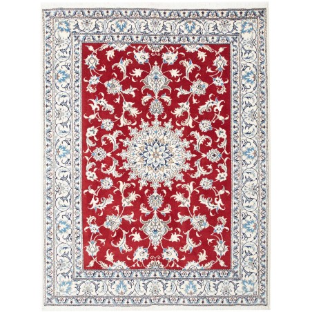 Tappeto Nain Kashmar Persia bianco marrone 153x202