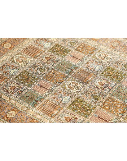 Tappeto Ghom seta Persia marrone beige 97x152