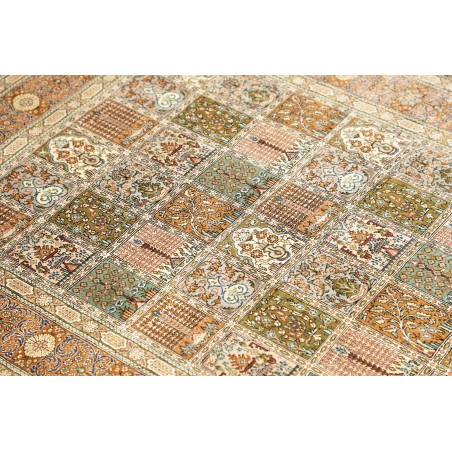 Tappeto Ghom seta Persia marrone beige 97x152