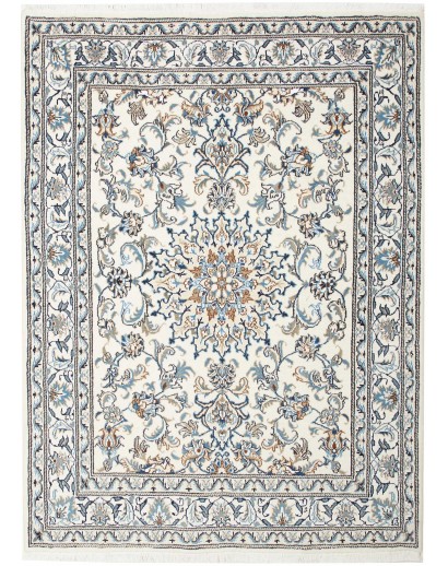 Tappeto Nain Kashmar Persia bianco grigio 150x200