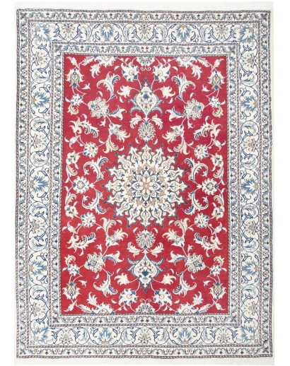 Tappeto Nain Kashmar Persia bianco rosso 150x203
