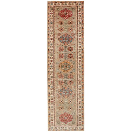 Tappeto Kazak Fine Pakistan marrone grigio 83x298
