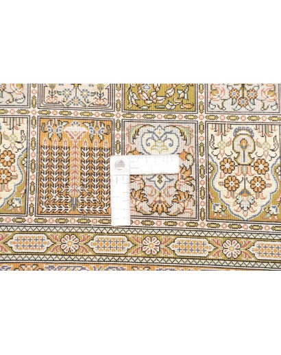 Tappeto Ghom seta Persia marrone beige 97x152