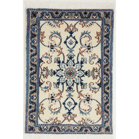 Tappeto Nain Kashmar Persia bianco grigio 60x90