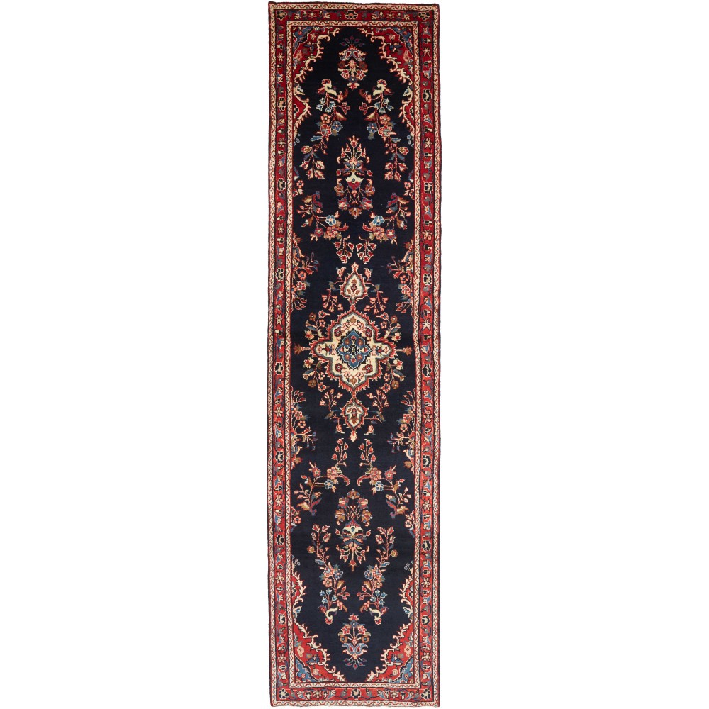 Tappeto Hamadan Persia arancione marrone 96x410