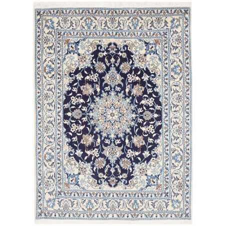 Tappeto Nain Kashmar Persia bianco grigio 147x200