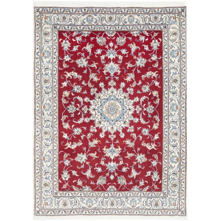 Tappeto Nain Kashmar Persia bianco marrone 163x232