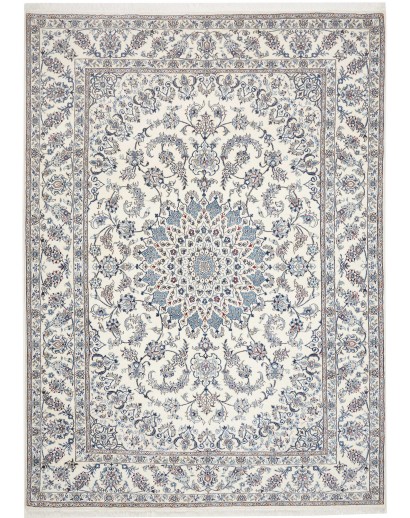 Tappeto Nain Kashmar Persia bianco grigio 248x346