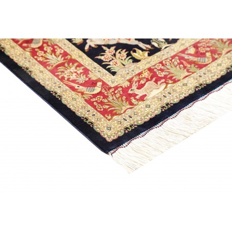 Tappeto Ghom seta Persia grigio 97x147