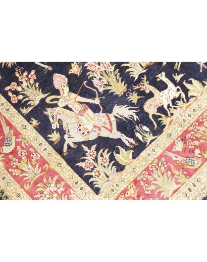 Tappeto Ghom seta Persia grigio 97x147