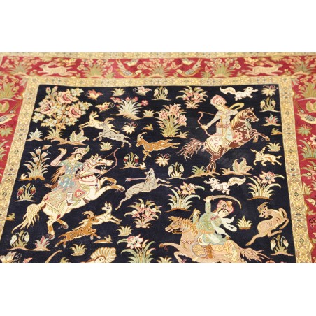 Tappeto Ghom seta Persia grigio 97x147