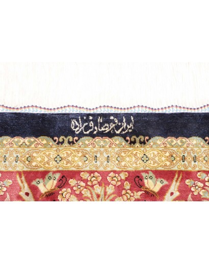 Tappeto Ghom seta Persia grigio 97x147