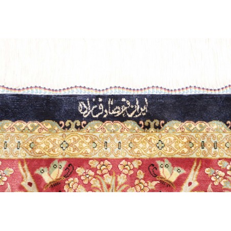 Tappeto Ghom seta Persia grigio 97x147