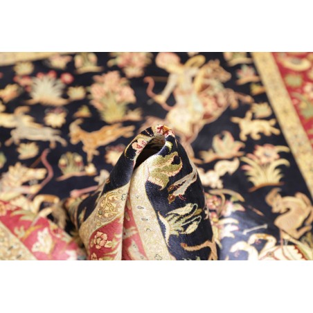 Tappeto Ghom seta Persia grigio 97x147