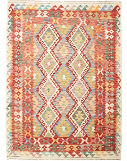 Tappeto Kilim Afghanistan marrone bianco 172x235