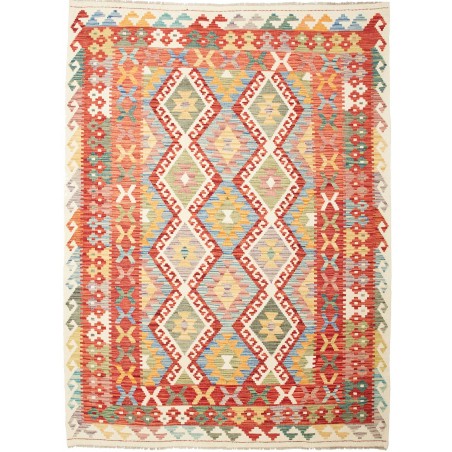 Tappeto Kilim Afghanistan marrone bianco 172x235