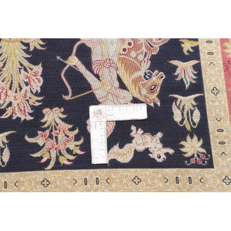 Tappeto Ghom seta Persia grigio 97x147