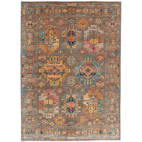 Tappeto Tribal Pakistan bianco giallo 147x202