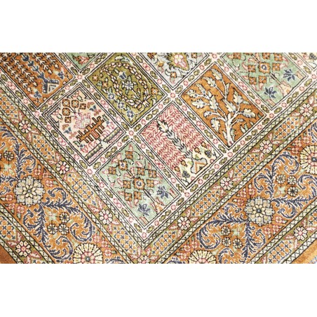 Tappeto Ghom seta Persia giallo marrone 77x123