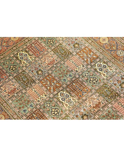 Tappeto Ghom seta Persia giallo marrone 77x123