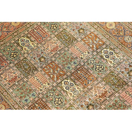 Tappeto Ghom seta Persia giallo marrone 77x123