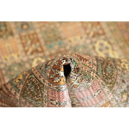 Tappeto Ghom seta Persia giallo marrone 77x123