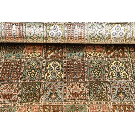 Tappeto Ghom seta Persia giallo marrone 77x123