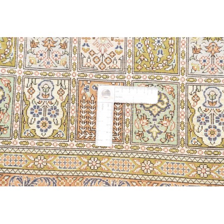 Tappeto Ghom seta Persia giallo marrone 77x123