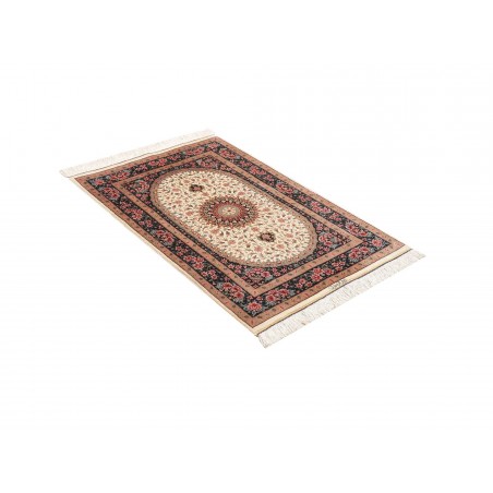 Tappeto Ghom seta Persia giallo marrone 80x122