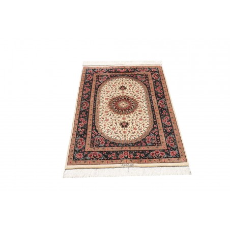 Tappeto Ghom seta Persia giallo marrone 80x122