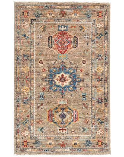 Tappeto Tribal Pakistan marrone grigio 76x119