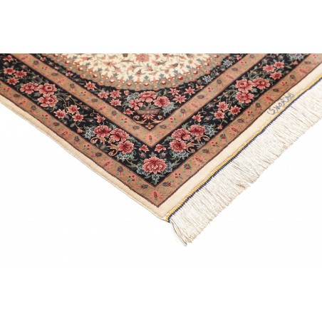 Tappeto Ghom seta Persia giallo marrone 80x122