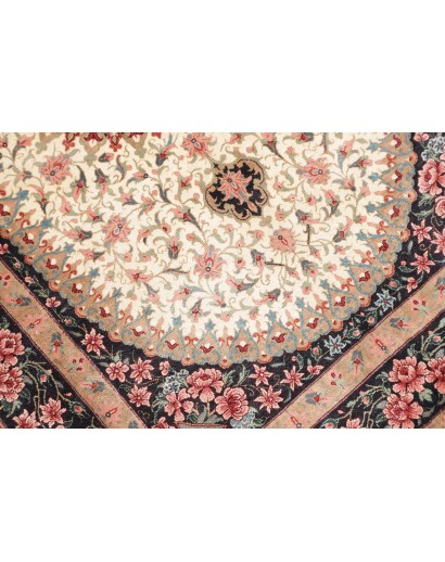 Tappeto Ghom seta Persia giallo marrone 80x122