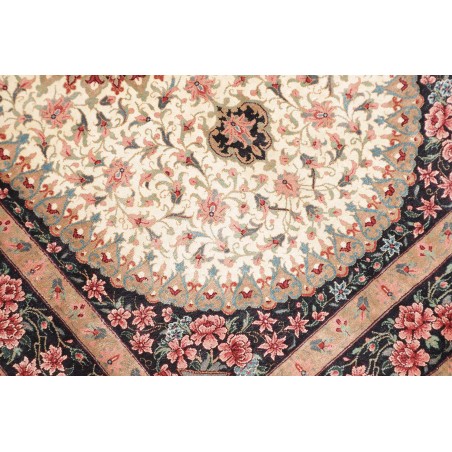 Tappeto Ghom seta Persia giallo marrone 80x122