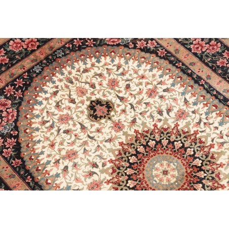 Tappeto Ghom seta Persia giallo marrone 80x122