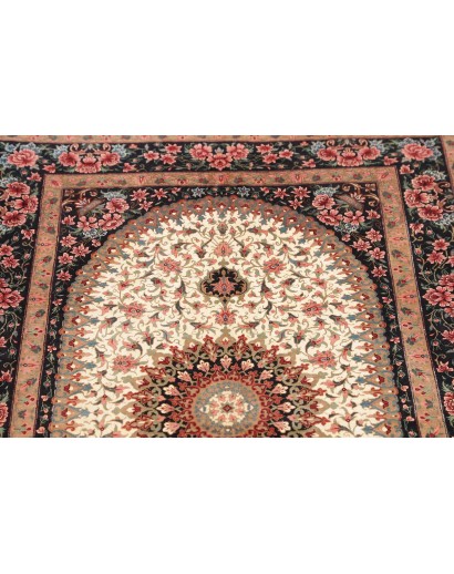 Tappeto Ghom seta Persia giallo marrone 80x122