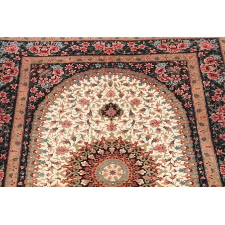 Tappeto Ghom seta Persia giallo marrone 80x122