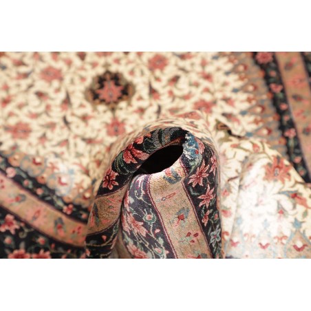 Tappeto Ghom seta Persia giallo marrone 80x122