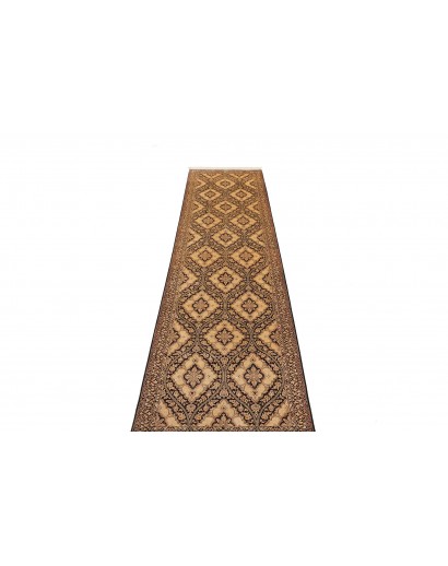 Tappeto Ghom seta Persia marrone blu 75x288