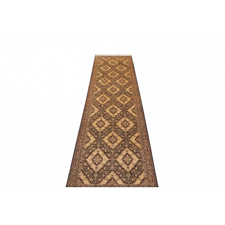 Tappeto Ghom seta Persia marrone blu 75x288