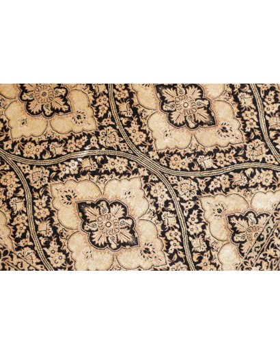 Tappeto Ghom seta Persia marrone blu 75x288
