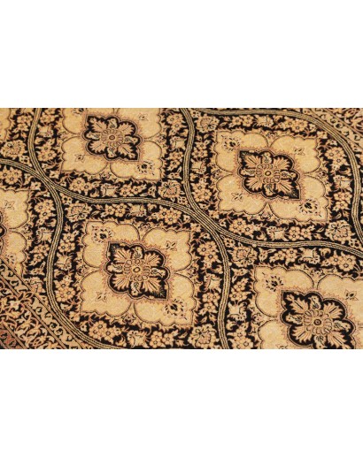 Tappeto Ghom seta Persia marrone blu 75x288